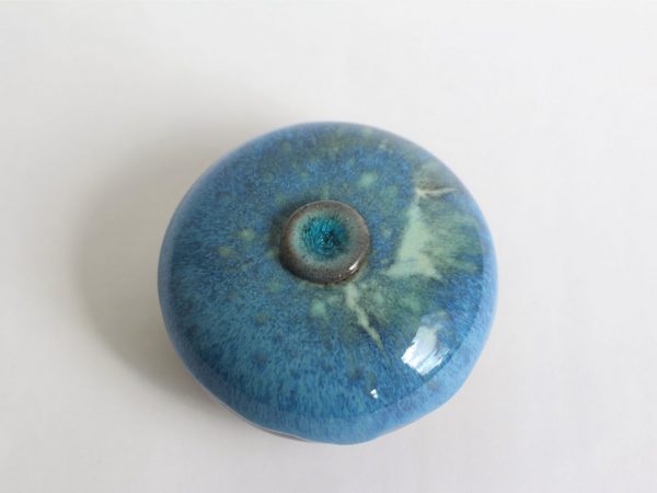 Blauwige Keramische Mini Urn Aardewerk 1 b2 (3)