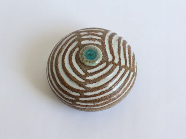Handgemaakte Zand Witte Ovale Keramische Mini Urn Aardewerk 2 r5 (2)