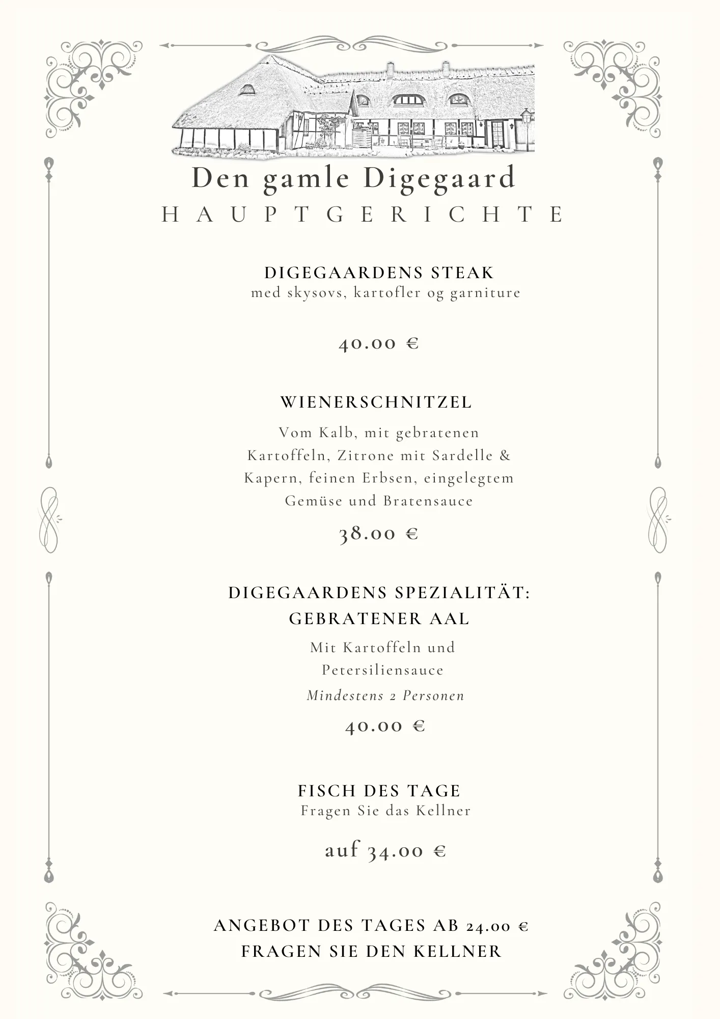 Hauptgerichte im Den Gamle Digegaard