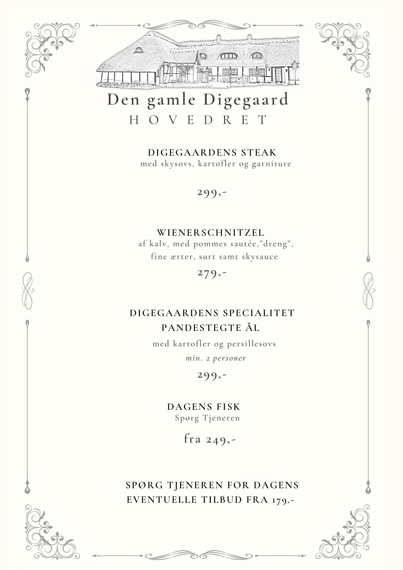 hovedret dansk w Hovedret på Den Ganle Digegaard