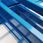poedercoating stalen frames | RAL RAL 5009 azuurblauw