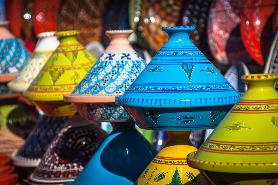 Tajines in the market, Marrakesh,Morocco