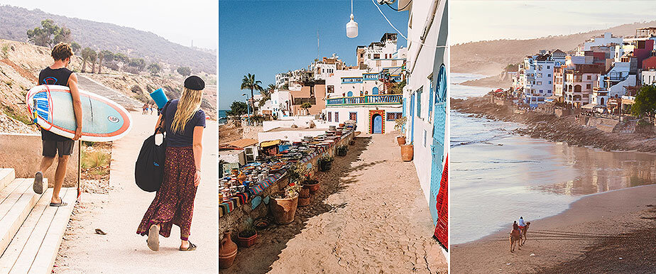 Genießen Sie Golf und Surfen am Strand von Taghazout in Agadir