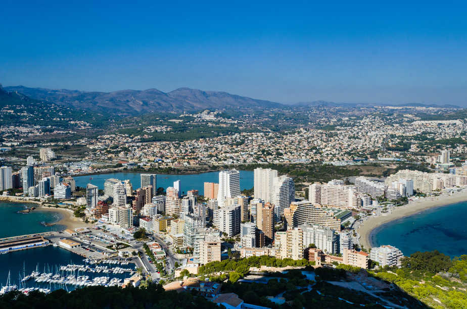 A view over the city from the Penyal d'Ifac Natural Park