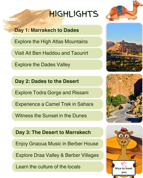 3-Day Desert Tour to the Sahara from Marrakech