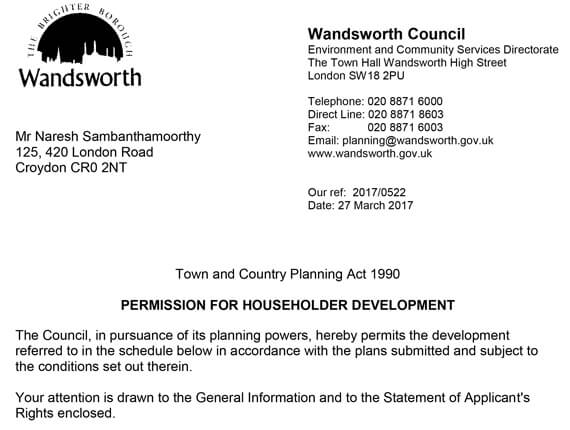 Wandsworth - Approval letter