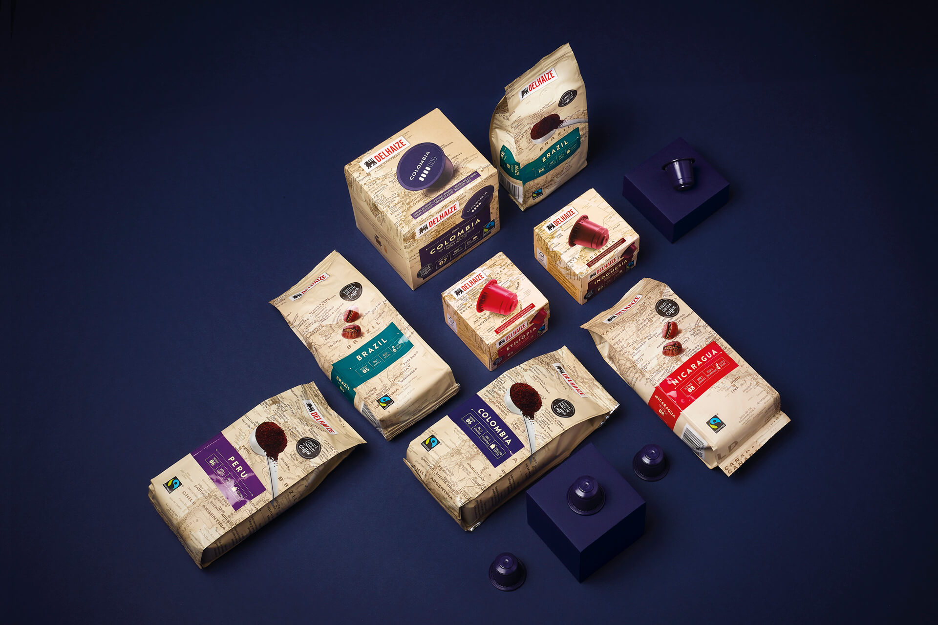 Emballage café pour Delhaize par DesignRepublic Bruxelles - Delhaize coffee packaging design