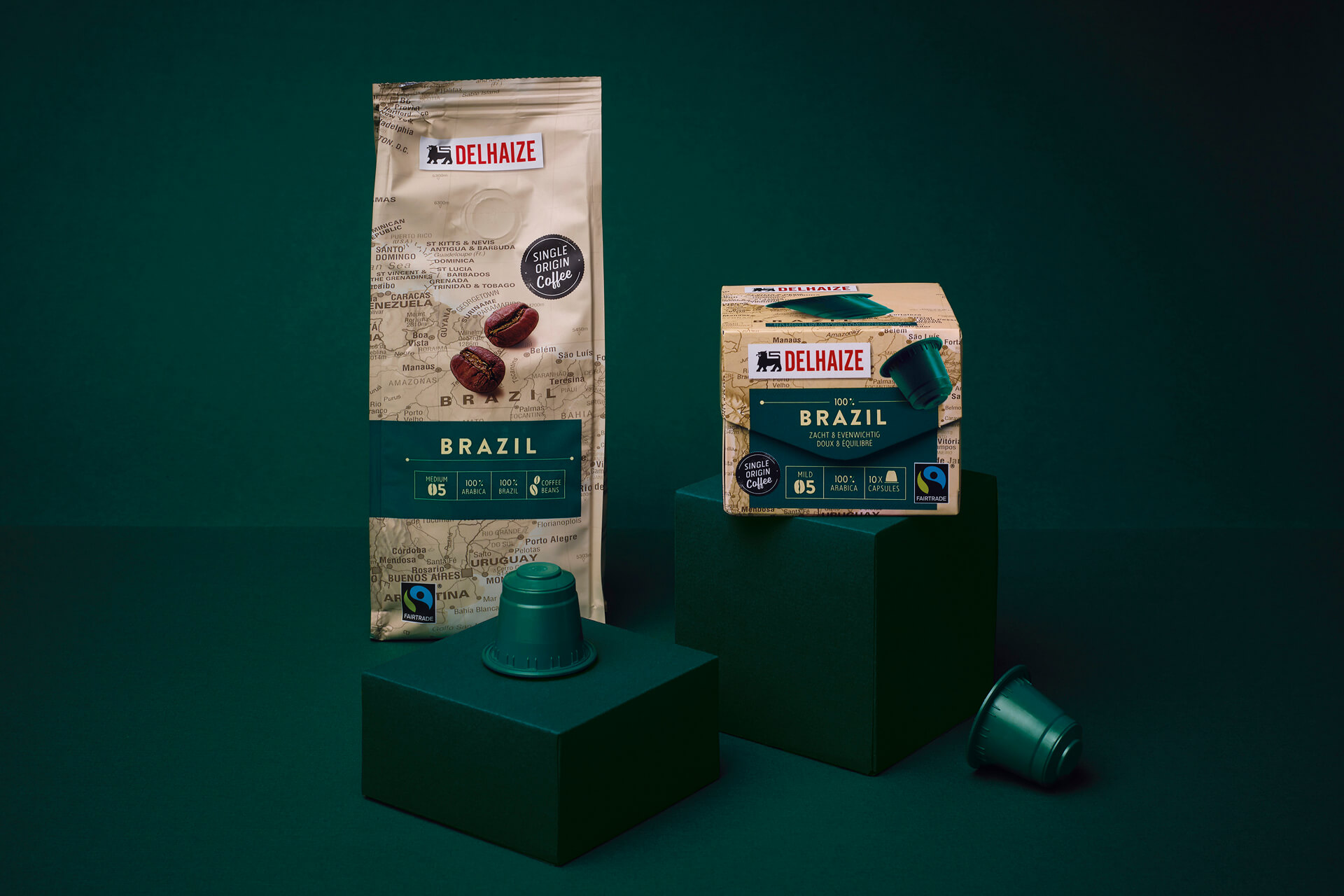 Emballage café pour Delhaize par DesignRepublic Bruxelles - Delhaize coffee packaging design