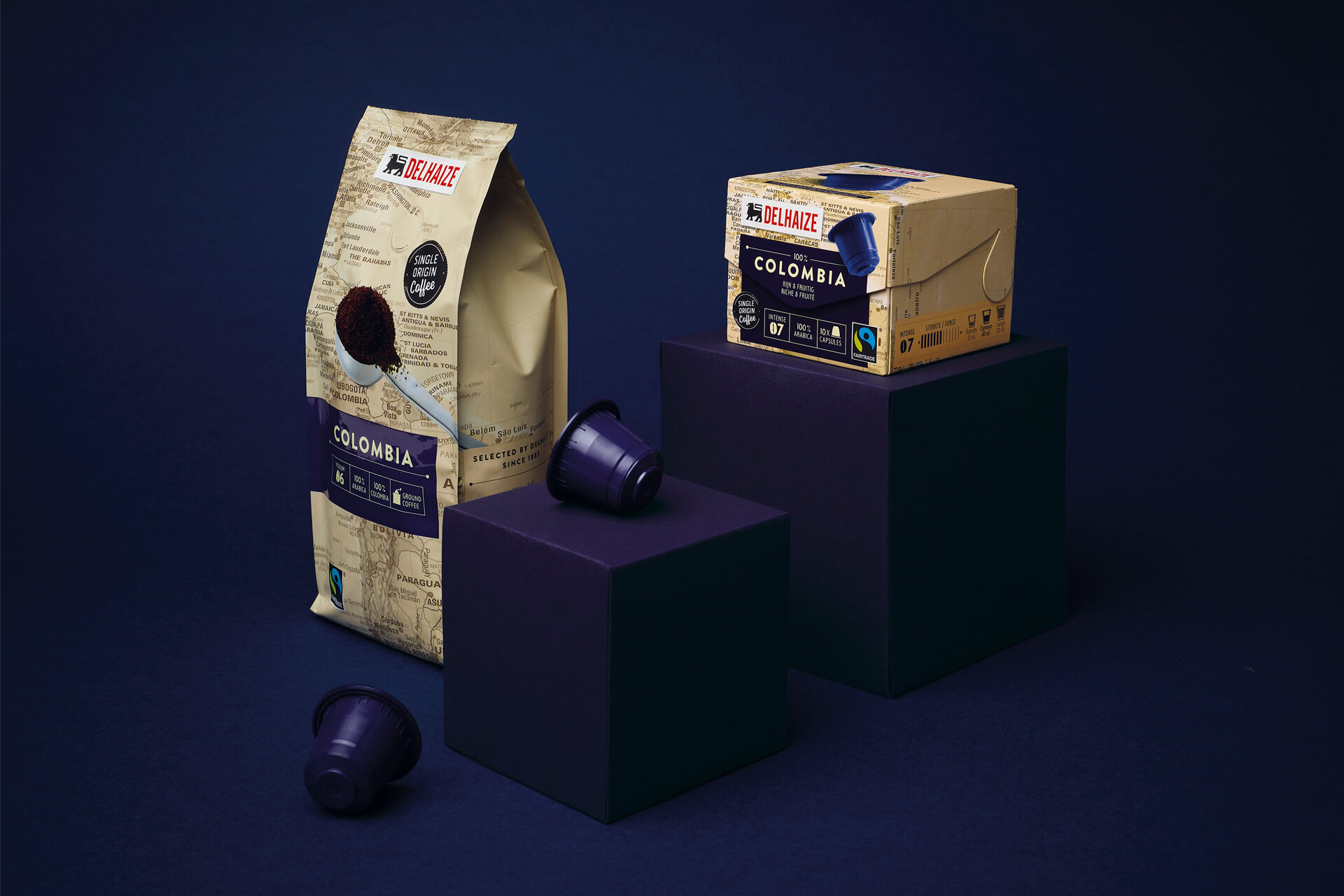Emballage café pour Delhaize par DesignRepublic Bruxelles - Delhaize coffee packaging design