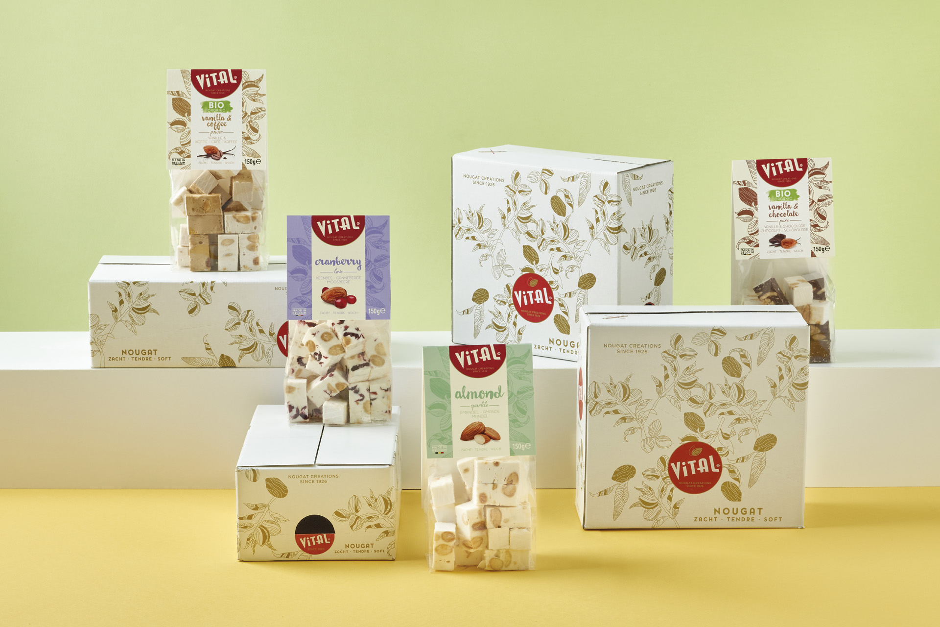 Vital nougat brand repositioning / packaging design by DesignRepublic, branding & packaging design Belgium