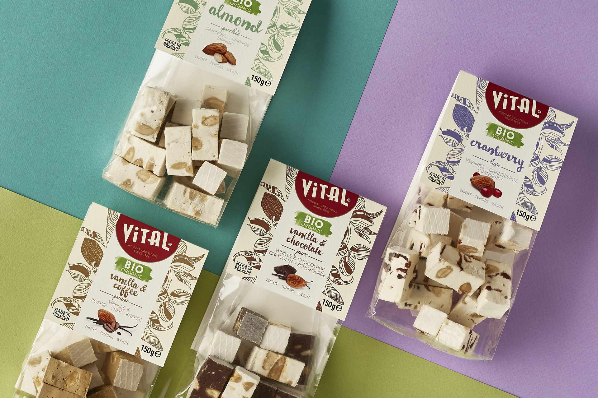 Vital nougat brand repositioning / packaging design by DesignRepublic, branding & packaging design Belgium