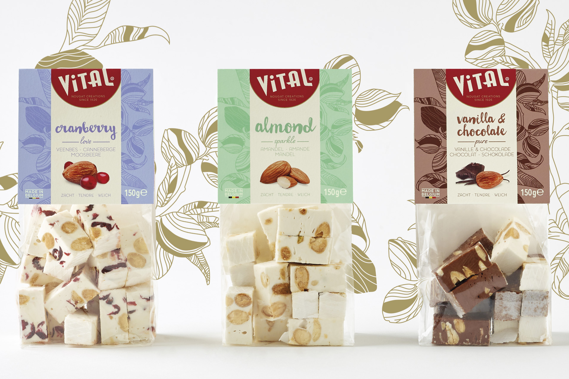 Vital nougat brand repositioning / packaging design by DesignRepublic, branding & packaging design Belgium