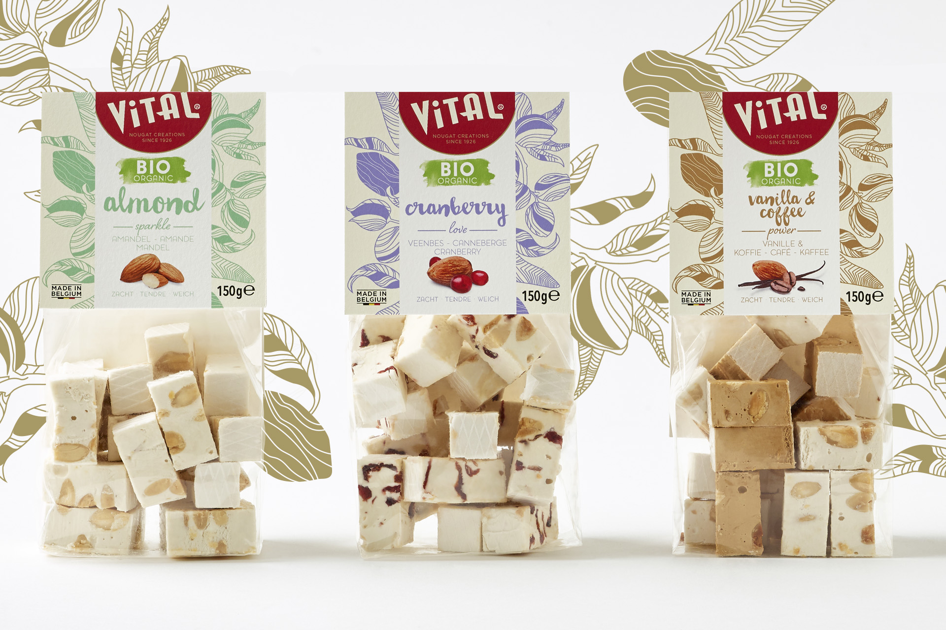 Vital nougat brand repositioning / packaging design by DesignRepublic, branding & packaging design Belgium