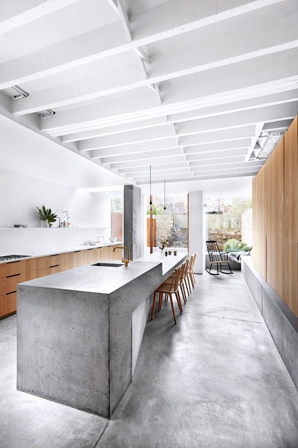 Interior design using concrete