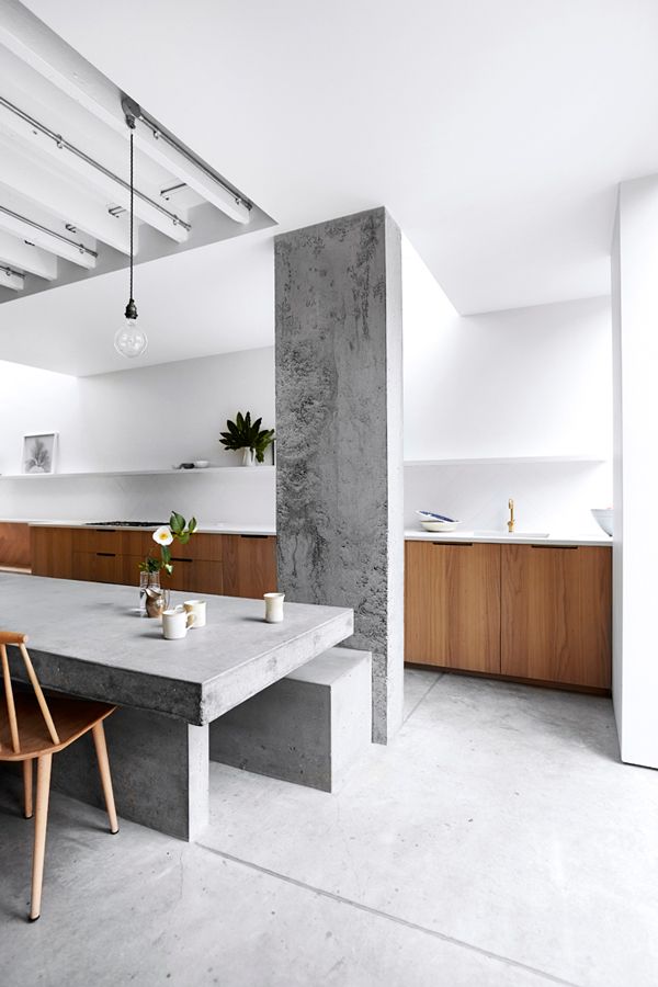 Interior design using concrete