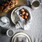 Easter Brunch table setting- celebrating nature and serene minimalism.