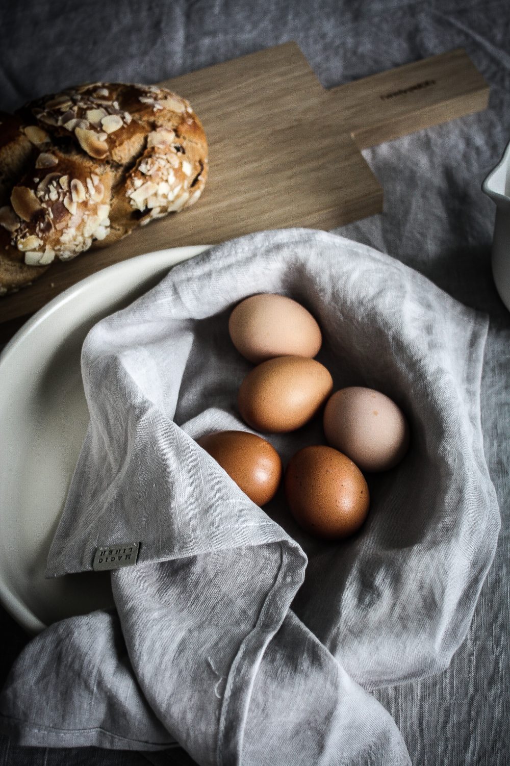 Easter Brunch table setting- celebrating nature and serene minimalism.