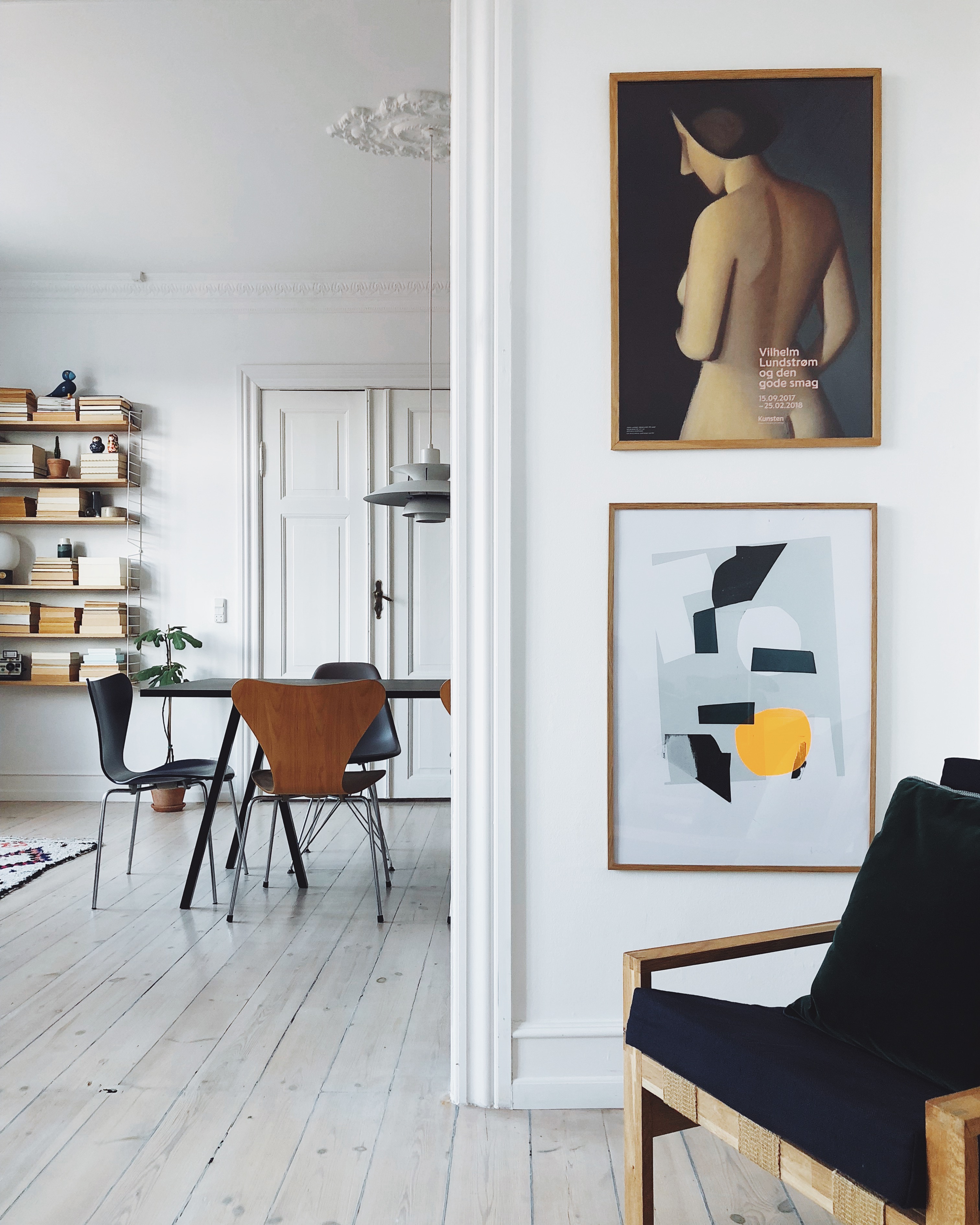 Scandinavian interior, copenhagen appartient, mixing old and new interior
