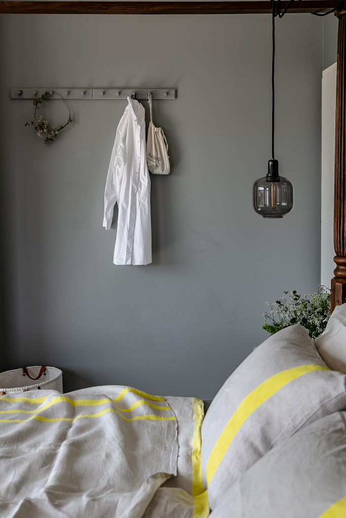 linen bedding, creating a wellness oasis in bedroom, interior styling