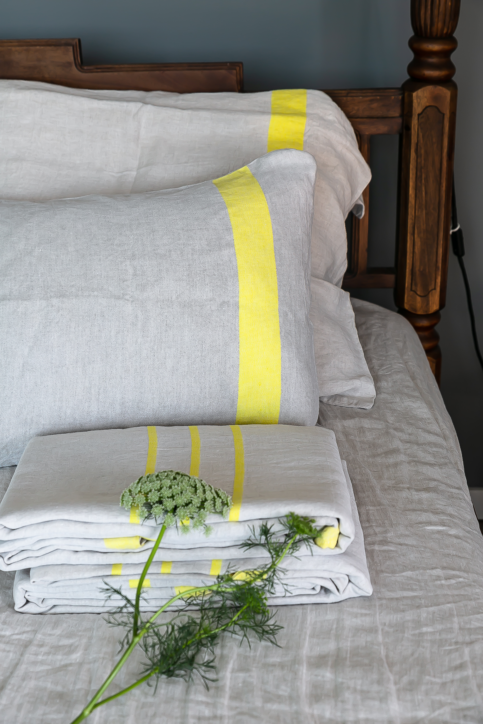 linen bedding, creating a wellness oasis in bedroom, interior styling