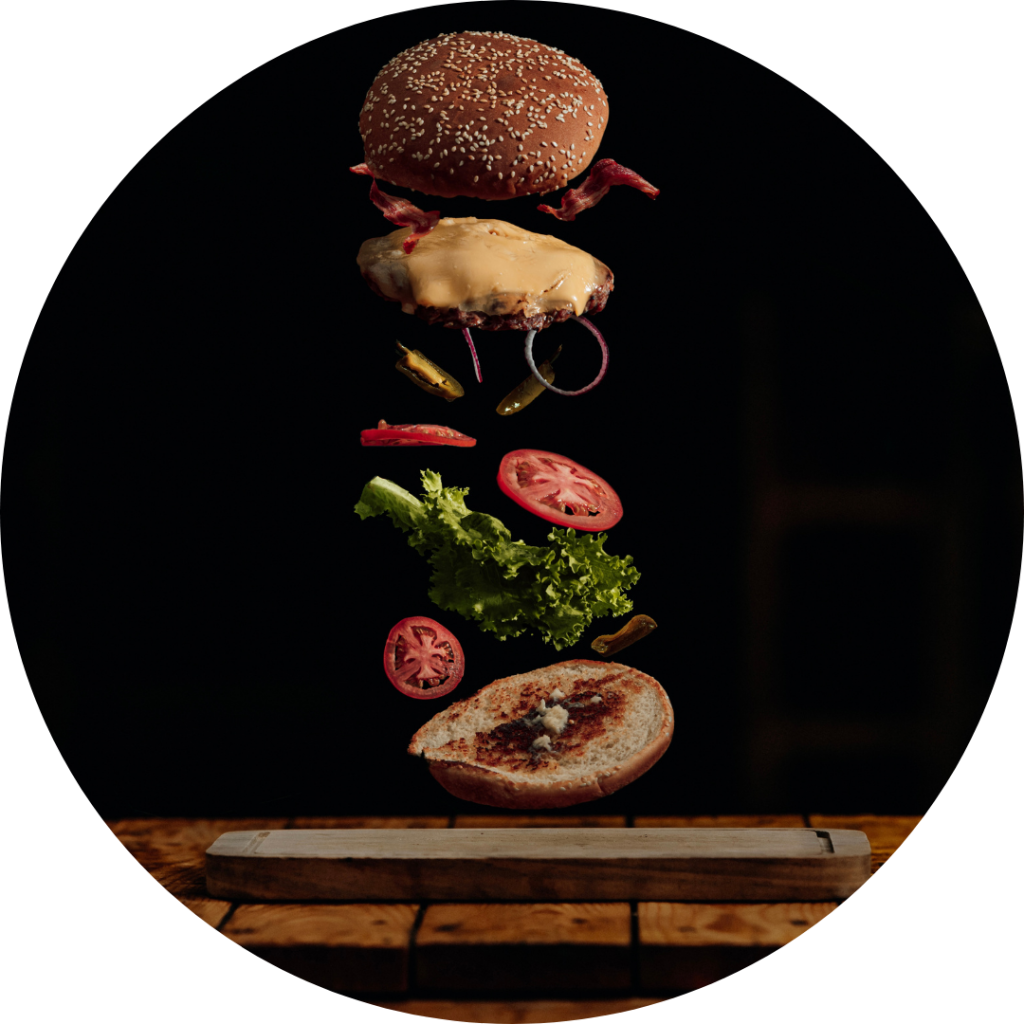 hamburger ingredienten van de sluis catering