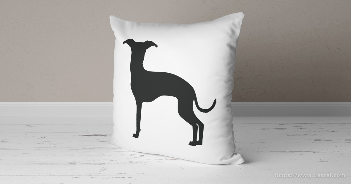 Italian Greyhound Silhouette Pillow Design By Destei