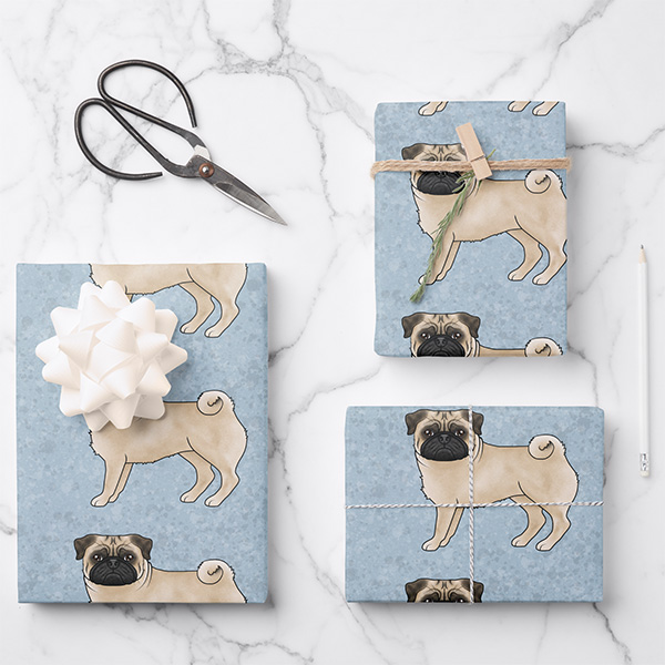 Pug Design Gift Wrapping Supplies