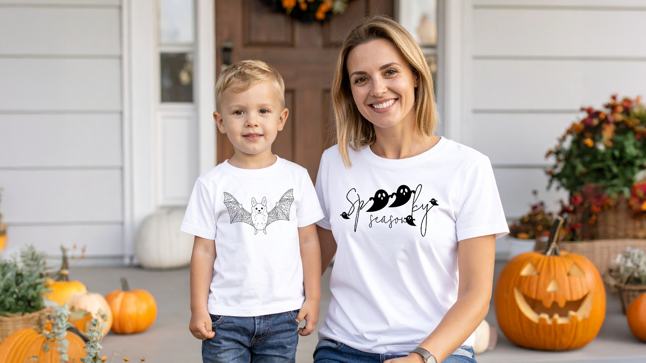Halloween Mother And Son T-shirt Designs By Destei