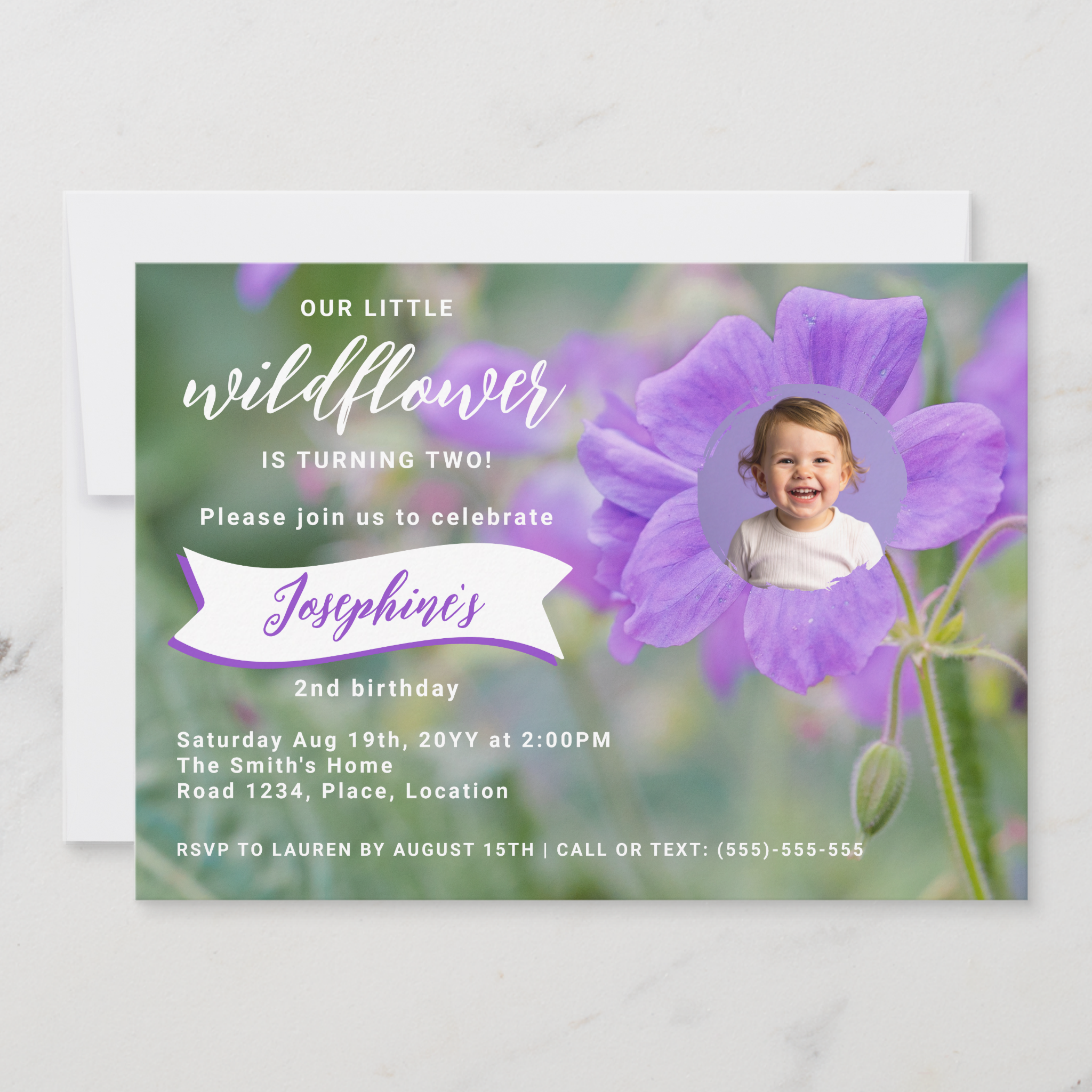 Purple Geranium Wildflower Birthday