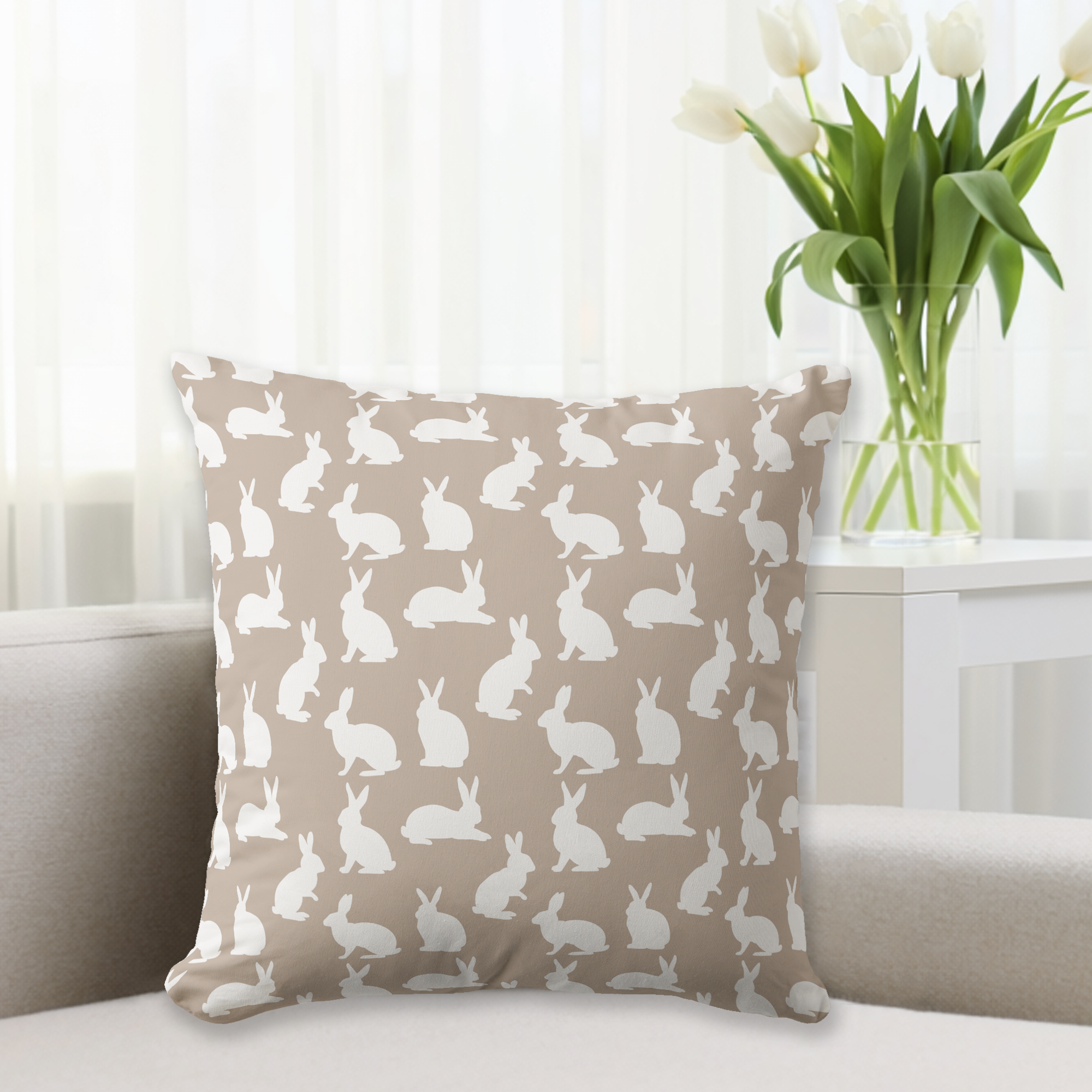 Beige And White Bunny Design Collection