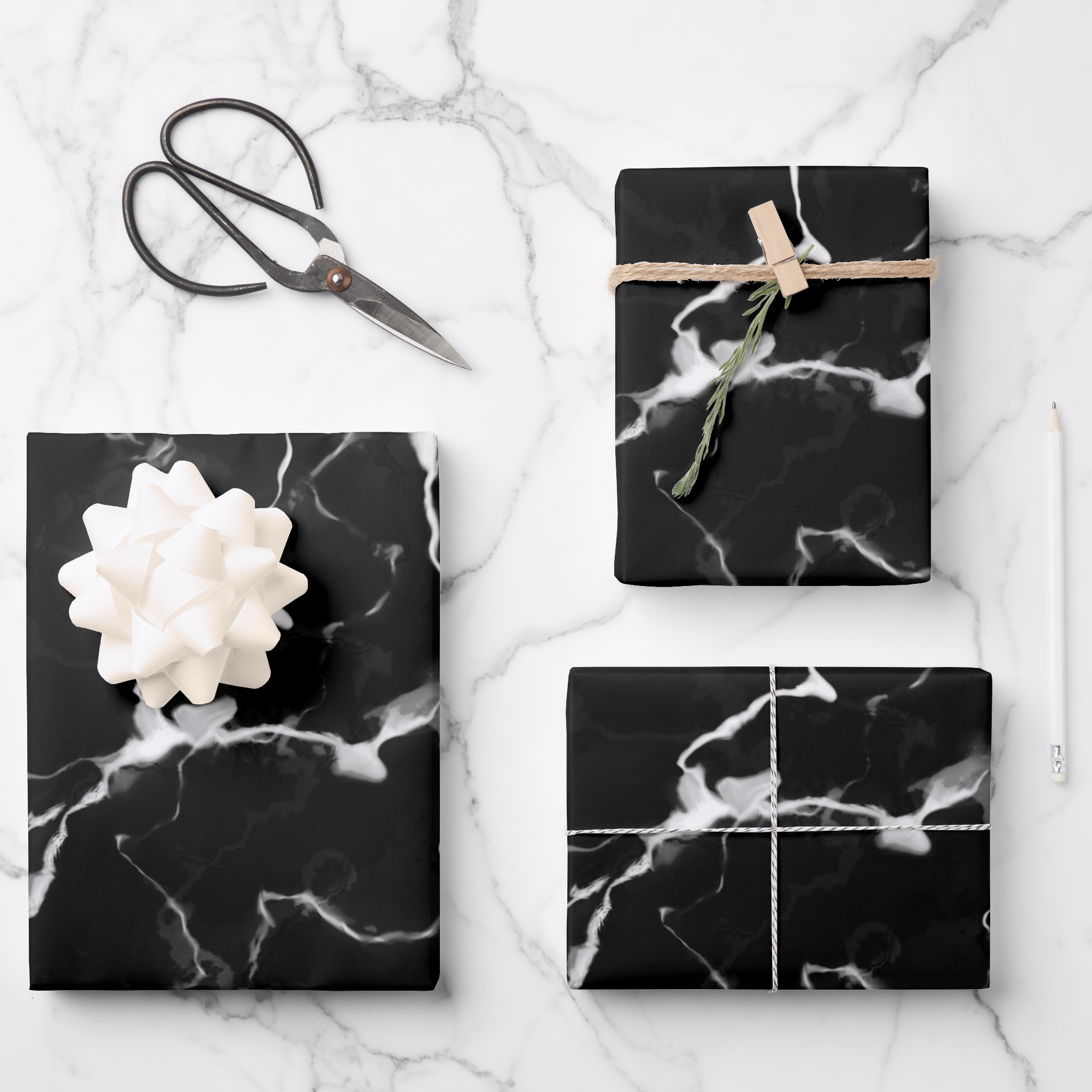 Faux Black Marble Texture Home And Living Collection
