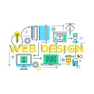 Web design work process from creative idea sketch plan to programming decoration on white background vector illustration