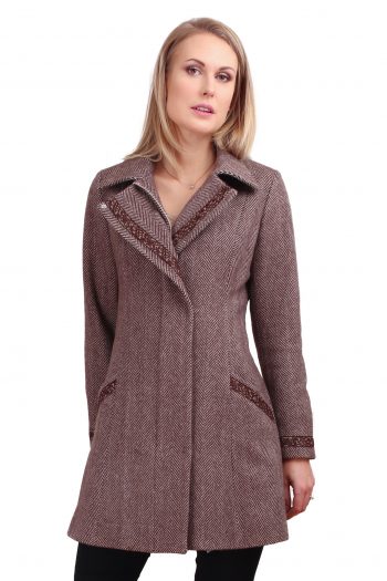 sell herring wool coat with reflective details