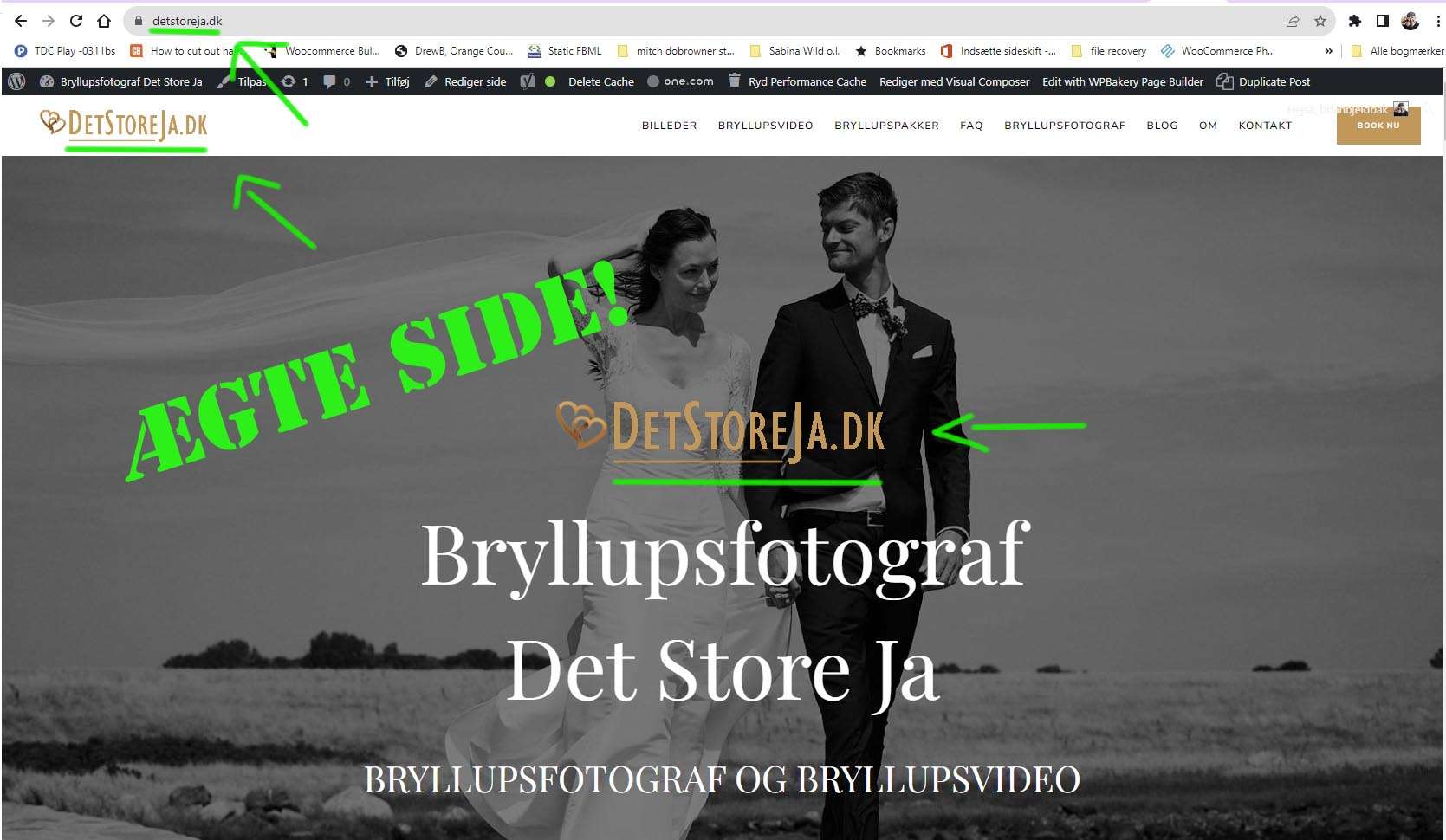 Bryllupsfotograf Det Store Ja - pas på falske sider