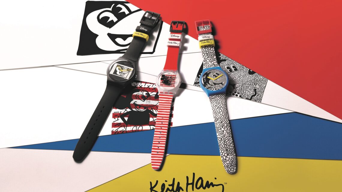 Swatch transformeert het werk van Keith Haring en Mickey Mouse in draagbare kunst