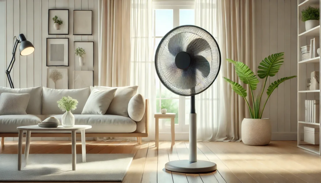Deze afbeelding heeft een leeg alt-attribuut; de bestandsnaam is DALLE-2025-03-13-13.46.41-A-modern-clean-image-of-an-energy-efficient-fan-placed-in-a-bright-cozy-living-room.-The-fan-is-sleek-and-minimalistic-symbolizing-energy-saving-te-1-1024x585.webp
