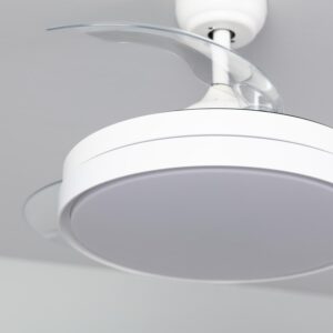 Dimbare plafondventilator Varnvik Ø106cm – Kwalitatief Stijlvol – Wit Transparant – afbeelding 2