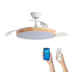 Dimbare plafondventilator Varnvik Ø106cm – Kwalitatief Stijlvol – Transparant