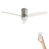Fluisterstille plafondventilator Filip Ø132cm – Afstandsbediening Timer – Nikkel Transparant