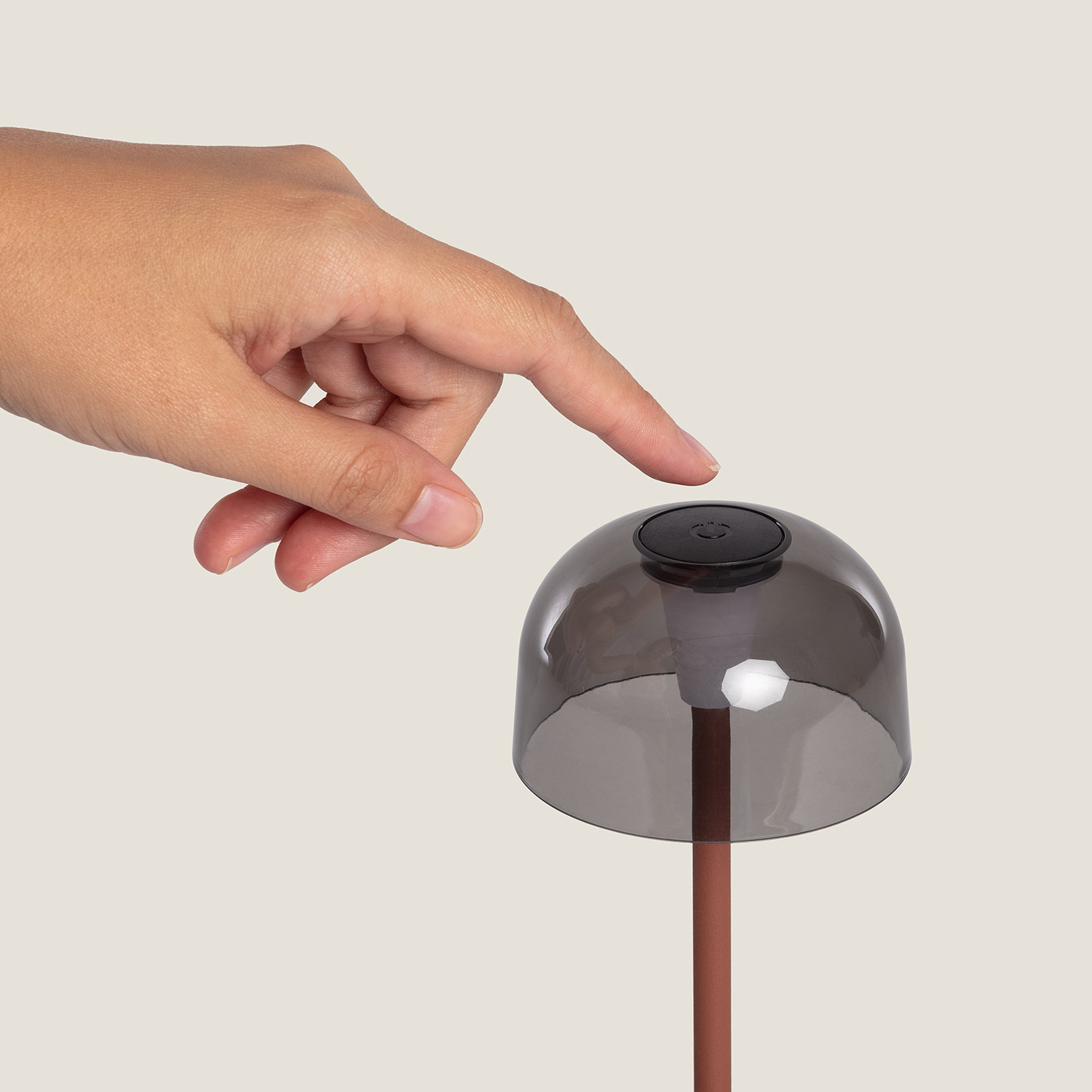 Moderne Tafellamp LED Draagbaar Metaal met Oplaadbare USB-batterij Lendora Smoke Valentini van Kunststof - Afbeelding 4