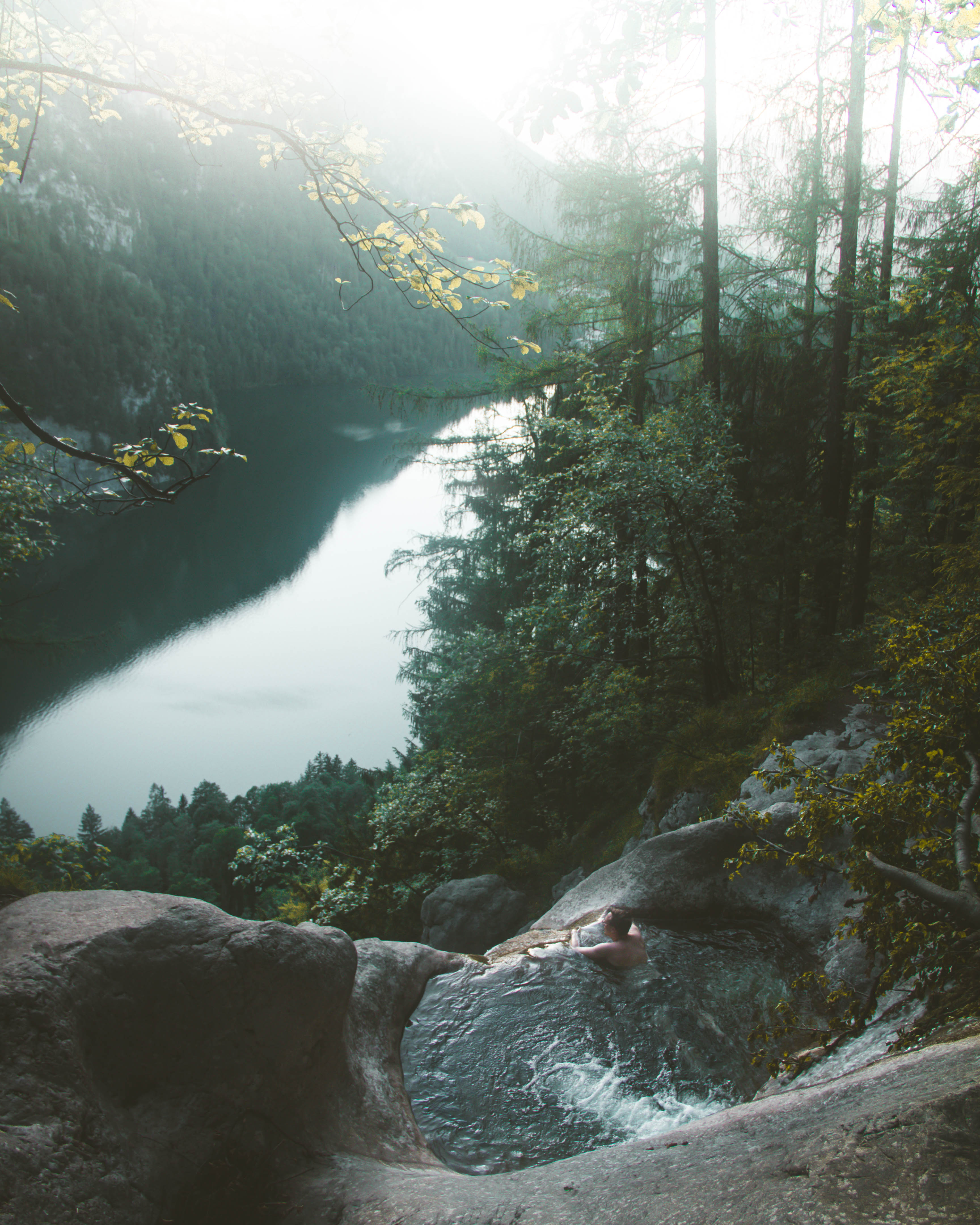 Baden aan de rand van een waterval bij Königssee hoe kom je er De Voyageurs