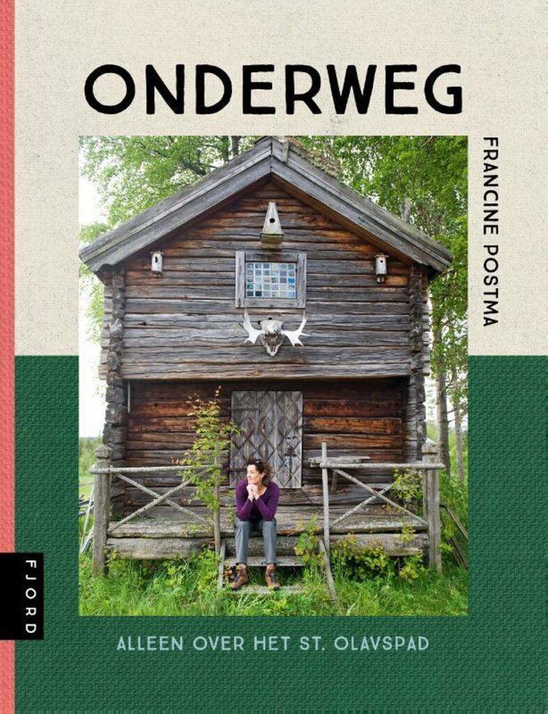 Cover Illustratievan het boek van Francine Postma, Onderweg, alleen over het St. Olvaspad, uitgeverij Fjord 2021