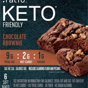 Ratio Soft Baked Bars, Chocolate Brownie, 1g Sugar, Keto Friendly, 5.34 OZ