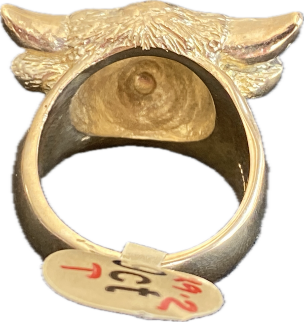 9ct Gold Cow Bull Ring Size T 29gms