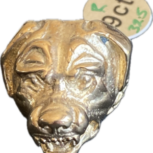 9ct 375 Gold Bulldog Bully Pitbull Ring size R