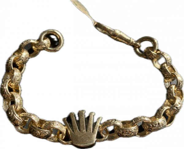 9k gold, Gents Crown Beltcher Bracelet