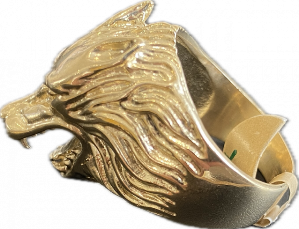 Growling Wolf Ring, 9ct Gold Gents