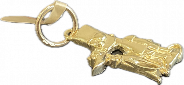 Bart Simpson +Dog Santa's little helper Pendant Gold 9ct 375