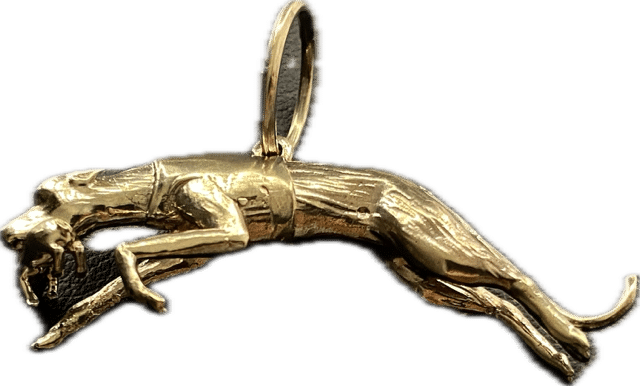 925 Sterling Silver Greyhound Pendant — hallmarked 58g polished racing dog pendant