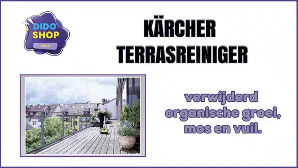 Kärcher terrasreiniger, verwijderd organische groei, mos en vuil.